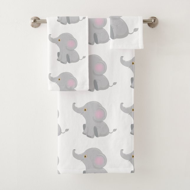 Conjunto De Toalhas Meu Bebê Elefante (Insitu)