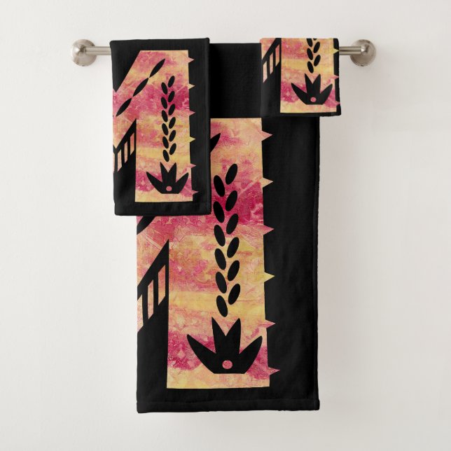 Conjunto De Toalhas MEXICAN SKY - M - Damasco vermelho-laranja (Insitu)