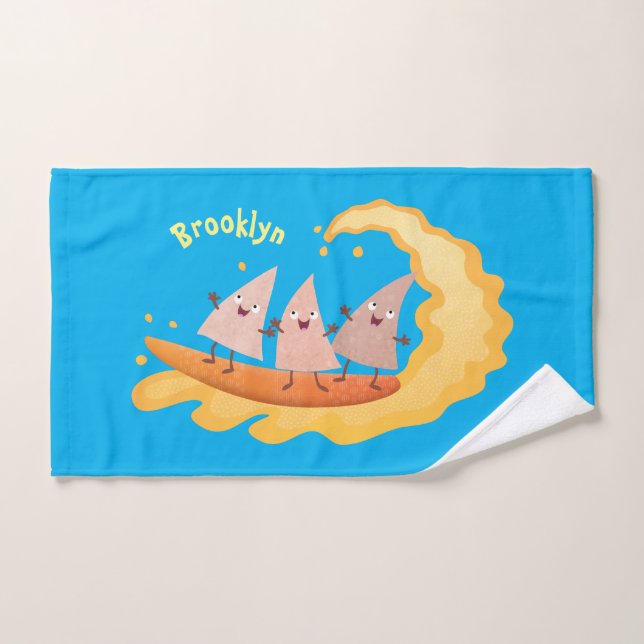 Conjunto De Toalhas Milhas de nachos, batatas fritas, canecas, surf (Toalha de mão)