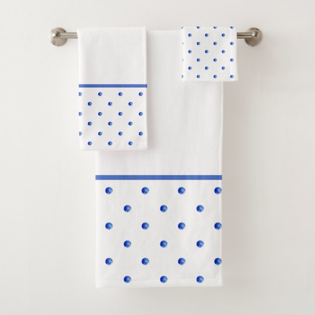 Conjunto De Toalhas Mini Bolinhas Azuis de Aquarela (Insitu)