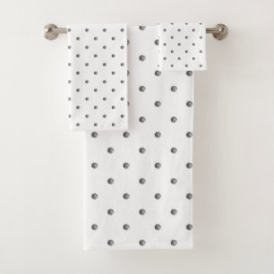 Conjunto De Toalhas Mini bolinhas cinzentas da aguarela