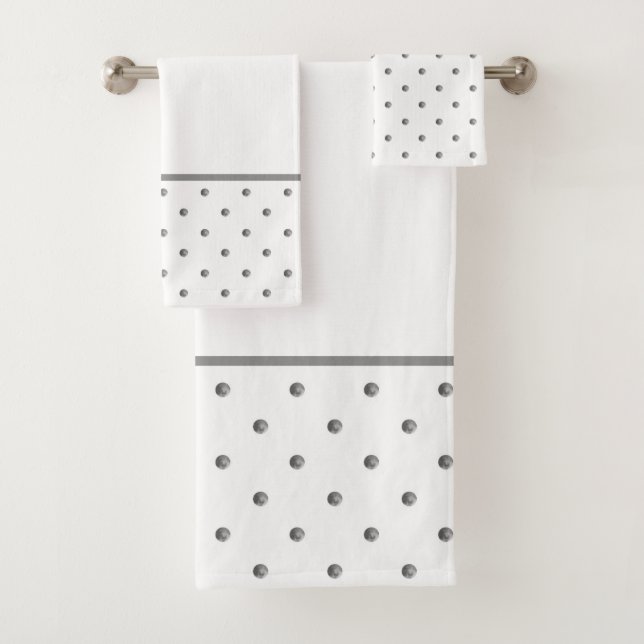 Conjunto De Toalhas Mini Cinza de Bolinhas de Aquarela (Insitu)