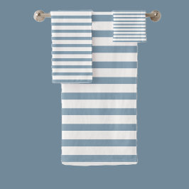 Conjunto De Toalhas Minimal Blue Stripes Modern Pattern Design