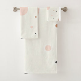 Conjunto De Toalhas Minimal Winter Dot Pattern, Soft Cozy Neutrals