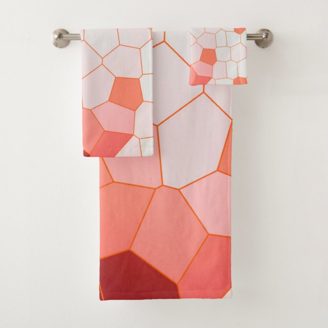 Conjunto De Toalhas Mínimalismo Abstrato Art Coral Células brancas (Insitu)