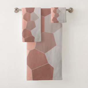 Conjunto De Toalhas Mínimalismo Abstrato Art Pastel Células Cinzas