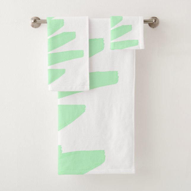 Conjunto De Toalhas Minimalismo Arte Abstrata Turquesa Pálido Verde (Insitu)