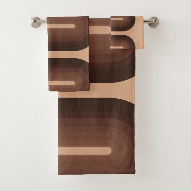 Conjunto De Toalhas Minimalista Brown Geo (Insitu)