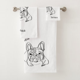 Conjunto De Toalhas Minimalista do Bulldog na moda