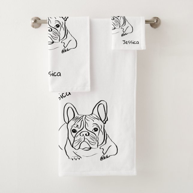 Conjunto De Toalhas Minimalista do Bulldog na moda (Insitu)