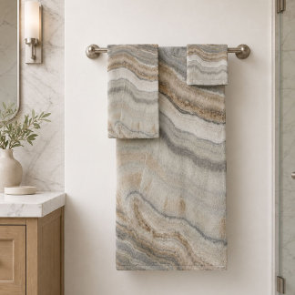 Conjunto De Toalhas minimalista escandinavo granito mármore cinza marr