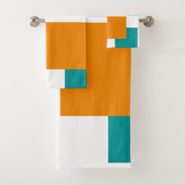 Conjunto De Toalhas Mínimos quadrados de Teal e Tangarina