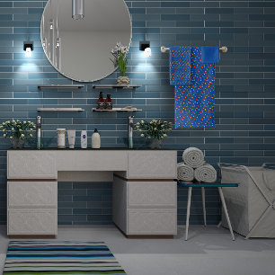 Conjunto De Toalhas Minisflor silvestre azul escuro