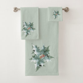 Conjunto De Toalhas Mint Green Holly em Mint Green