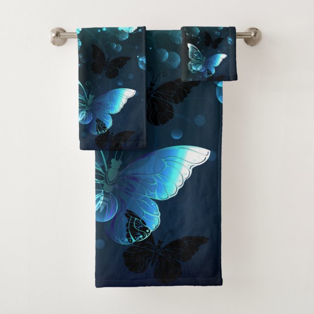 Conjunto De Toalhas Mint Night Butterflies (Insitu)