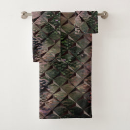 Conjunto De Toalhas Misturar quadrados 3D com vidro martelado de fundo