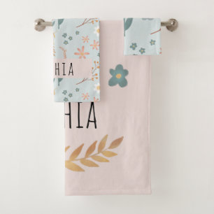 Conjunto De Toalhas Miúdas Cute Pastel Floral, Cute, De Padrão Botâ