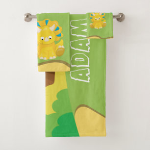 Conjunto De Toalhas Miúdo do divertimento do dinossauro personalizado