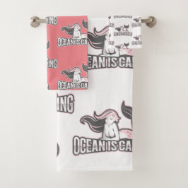 Conjunto De Toalhas Moça Sereia, Festa de Tripulação Rosa