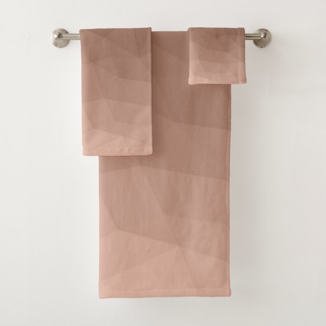 Conjunto De Toalhas Mocha Brown — padrão moderno geométrico de malha (Insitu)