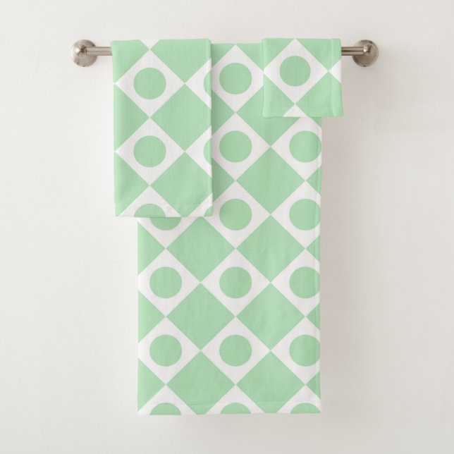Conjunto De Toalhas Mod Retro 60's Mint (Insitu)
