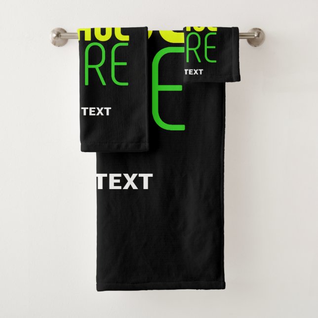 CONJUNTO DE TOALHAS MODELO DE TEXTO DE IMAGEM NEGRA SIMPLES EDITÁVEL M (Insitu)