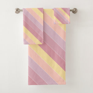 Conjunto De Toalhas Modelo elegante Tendy Pink Purple Yellow Modern