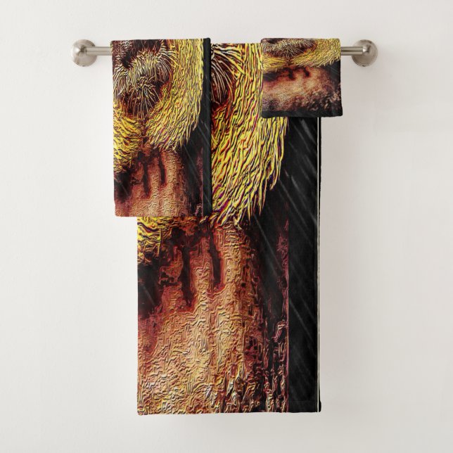 Conjunto De Toalhas Modelos Primatas: Macaco Saki com cara branca (Insitu)