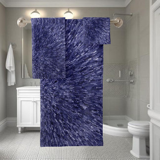 Conjunto De Toalhas Modern, chic design in dark blue, glitter effect