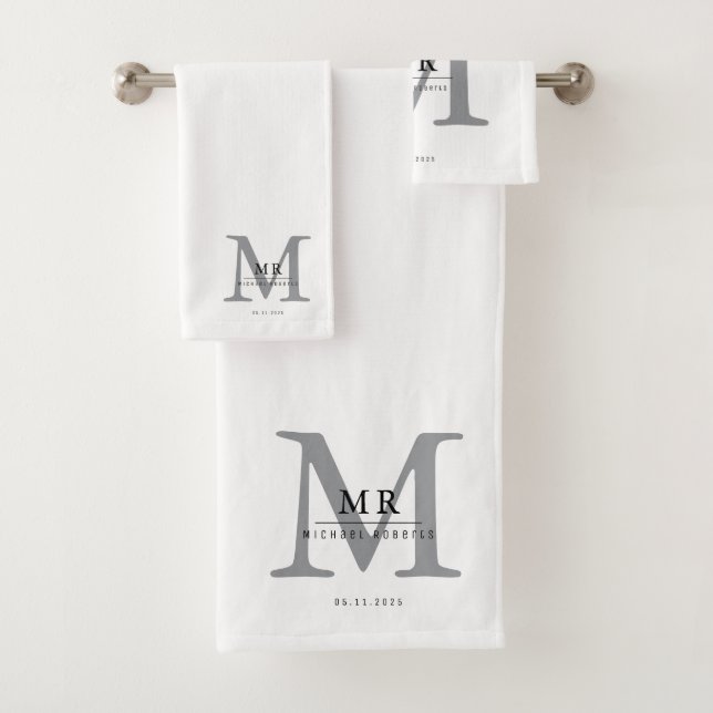 Conjunto De Toalhas Modern Luxury Monogram Colour Match  (Insitu)