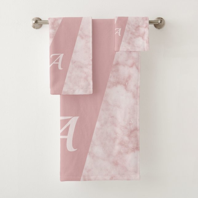 Conjunto De Toalhas Moderno elegante inicial monogramada chic tendênci (Insitu)