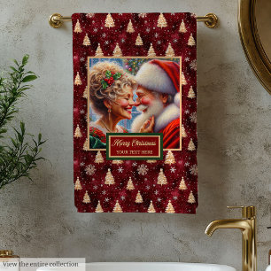 Conjunto De Toalhas Moderno Sr. e Sra. Claus Holiday Bath Towel