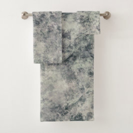 Conjunto De Toalhas Moderno Verde Lavanda Cinza Texturizado Abstrato