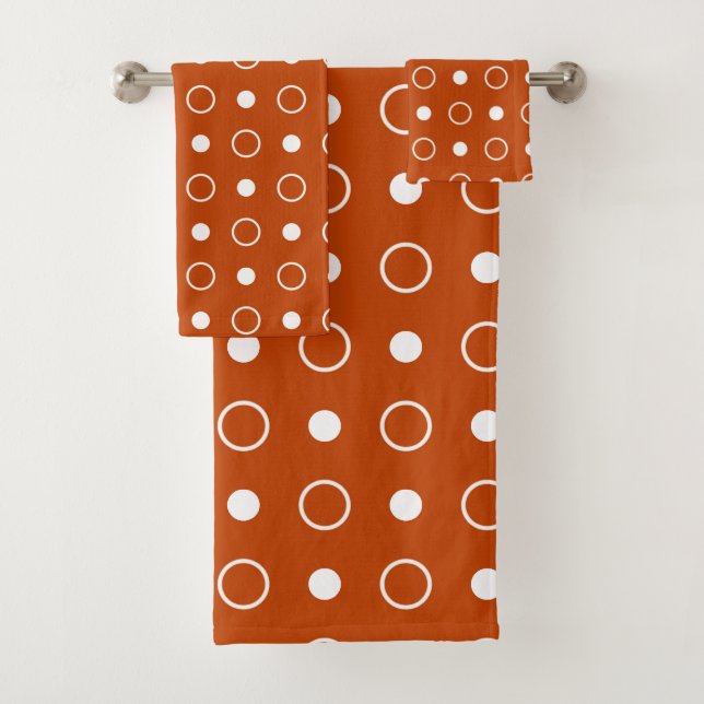Conjunto De Toalhas mogno e pontos brancos (Insitu)
