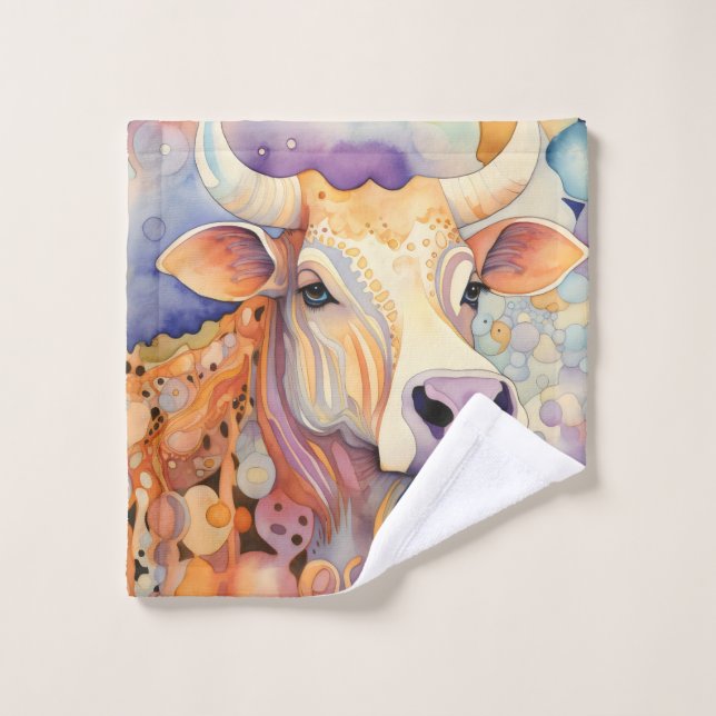 Conjunto De Toalhas Molho de Vaca de Aquarela (Pano de lavar)