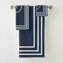 Monograma Azul Elegante com Quadro Branco