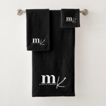 Monograma branco preto minimalista moderno
