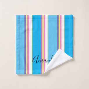 Conjunto De Toalhas Monograma Colorido com Letra Cursiva Tendência
