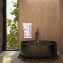 Conjunto De Toalhas Monograma de Borgonha em Ovalos Florais com Retâng