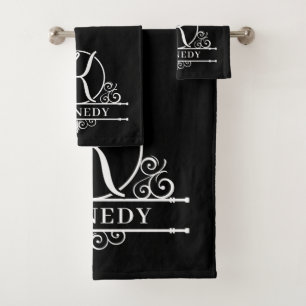 Conjunto De Toalhas Monograma de cor editável K