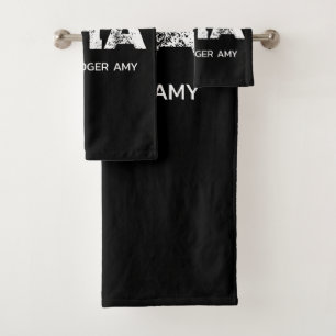 CONJUNTO DE TOALHAS MONOGRAMA DE TRÊS LETRAS MINIMALISTA NOME BRANCO P