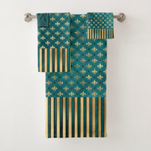 Monograma do Padrão Elegante do Teal Armor Dourado