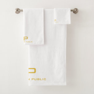 Conjunto De Toalhas Monograma Inicial Dourado Nome Modelo de Tendência