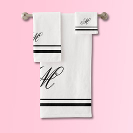 Conjunto De Toalhas Monograma inicial elegante
