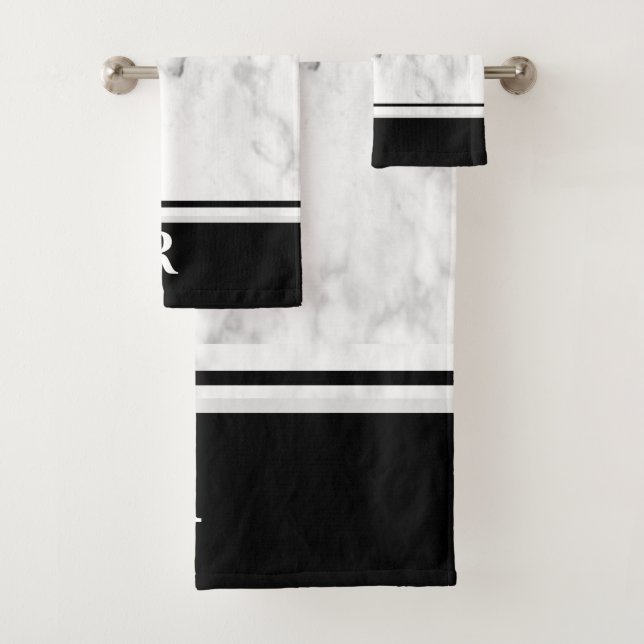 Conjunto De Toalhas Monograma inicial em branco branco esbranquiçado m (Insitu)