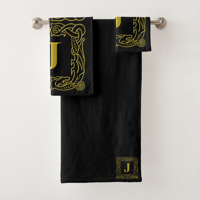 Conjunto de Toalhas - Monograma J - Quadro do Drag (Insitu)