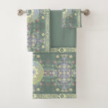 Conjunto De Toalhas Monograma Mandala e Flor Selvagem com Fonte de Azu<br><div class="desc">Que belo presente de toalha de chá que isso faria! Minhas flores silvestres desenhadas à mão, esta linda fonte árabe tipo azulejo e minha mandala cardíaca junto com o filtro Puerto Madero fazem com que essas cores sutis e detalhes intrincados ganhem vida. E, para quem se pergunta o que as...</div>