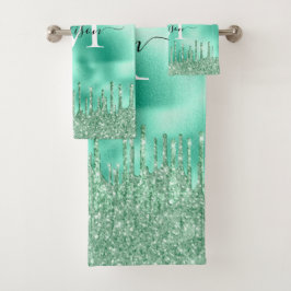 Conjunto De Toalhas Monograma Metálico de Monograma de Casa Vermelhos