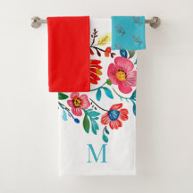 Monograma Mexicano Floral Colorida Boho