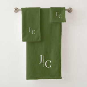 Conjunto De Toalhas Monograma minimalista moderno Monograma Simple Mos